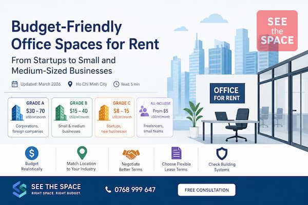 Best Value Office Spaces for Rent in HCMC 2026 A curated list of budget-friendly office spaces for rent – from startups to small and medium-sized businesses