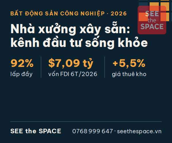 Nhà xưởng, kho xây sẵn 2026: lấp đầy 92% ở phía Nam, thu hút 7,09 tỷ USD vốn FDI 6 tháng đầu năm, giá thuê kho tăng 5,5%