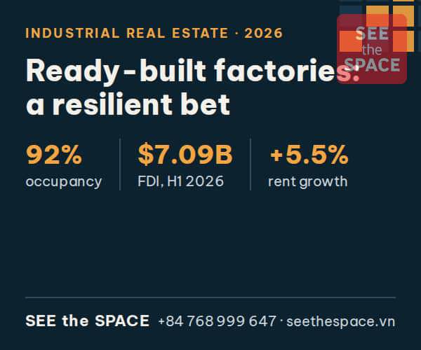Ready-built factories and warehouses in Vietnam 2026: 92% occupancy in the South, USD 7.09 billion FDI in H1, warehouse rents up 5.5%