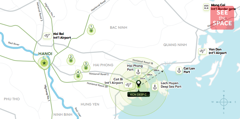 Ready-built factory for lease in DEEP C Industrial Park, Hai Phong, Vietnam with excellent connectivity to Hai Phong Port and Lach Huyen Deep Sea Port