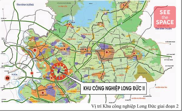 Vị trí Khu Công Nghiệp Long Đức II tại xã Bình An tỉnh Đồng Nai